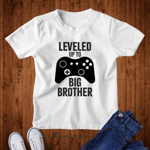Leveled up to Big Brother T Shirt Big Brother Matching T-shirts Player ...