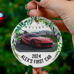 Custom Car Photo Ornaments, Personalized Car Ornaments, Personalise First Car Bauble, Your Car Photo Ornaments, Christmas Car Image Ornament