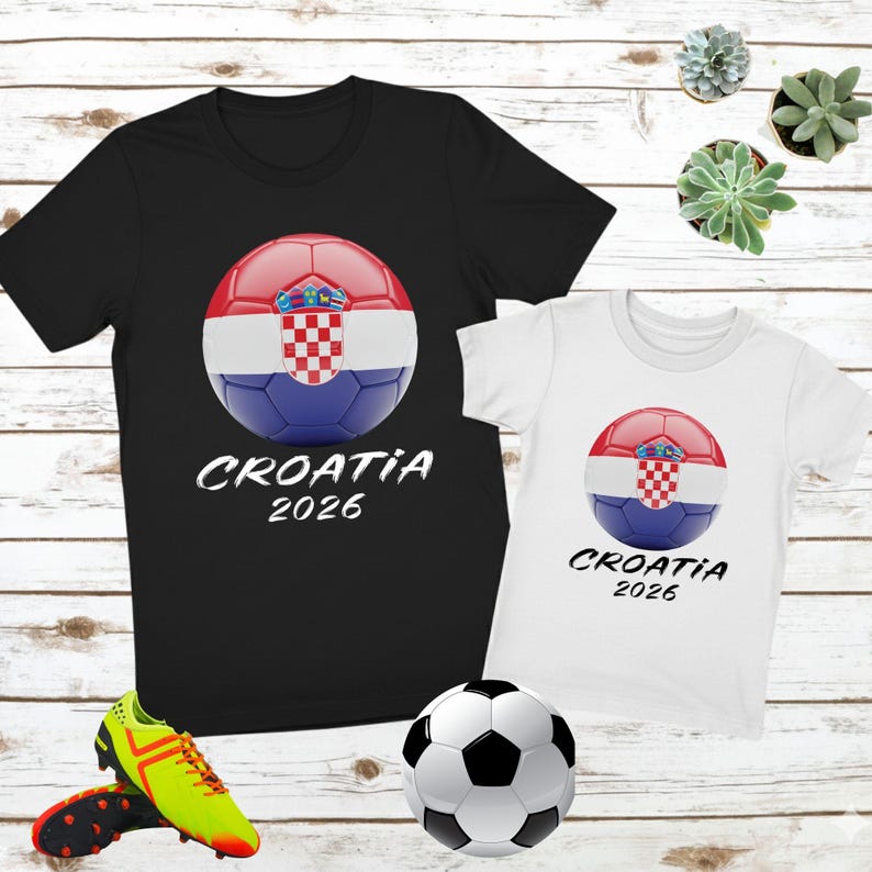 Croatia Soccer Fan T Shirt Football World Cup Tees Game Day Supporter Shirts Croatian Flag Footballer Gift Youth Sport Fan Apparel Men