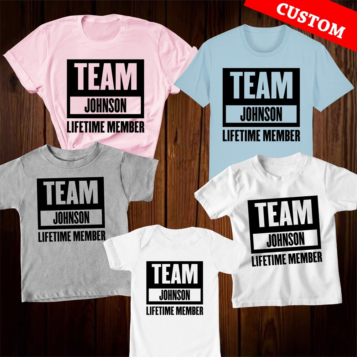 Personalised Lifetime Team Member Family T Shirt Custom Family | Etsy