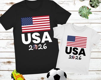 USAシャツ ワールドカップ2026 サッカーファンTシャツ 星条旗 アメリカ合衆国 アメリカンフットボール愛好家へのギフト メンズ レディース キッズ アパレル サッカー選手