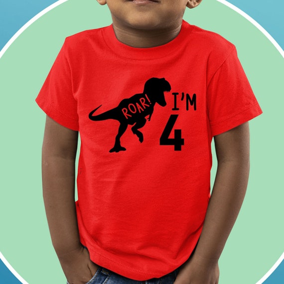 I'm 4 Roar Birthday Shirt Dinosaur Birthday Shirt 4th Birthday Shirt Four Year Birthday Shirt 4th Birthday Gift For Toddler Boys Birthday