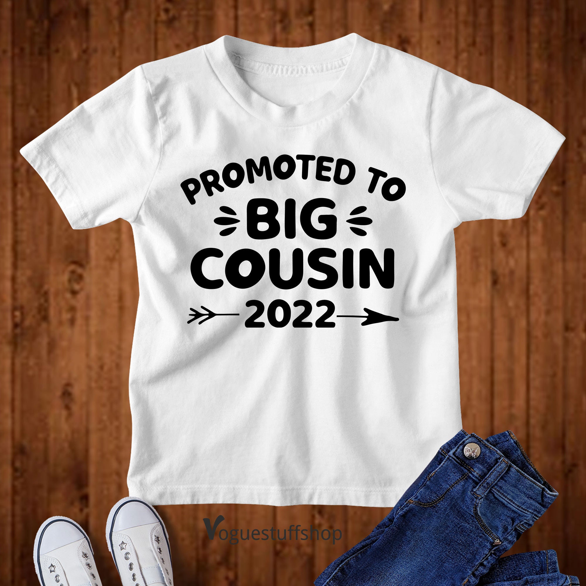 Promoted To Big Cousin 2022 T Shirt Big Cousin Announcement Etsy