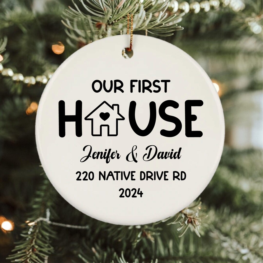 First House Christmas Ornament, Personalized House Christmas Ornament