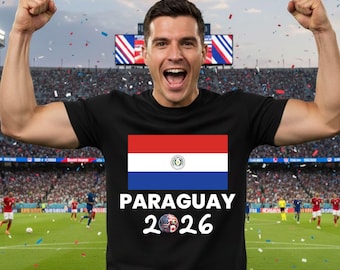 Camiseta de Paraguay para el Mundial 2026, camiseta para fanáticos del fútbol, La Albirroja, regalo para amantes del fútbol paraguayo, ropa para hombres, mujeres y niños, ropa para fanáticos del fútbol