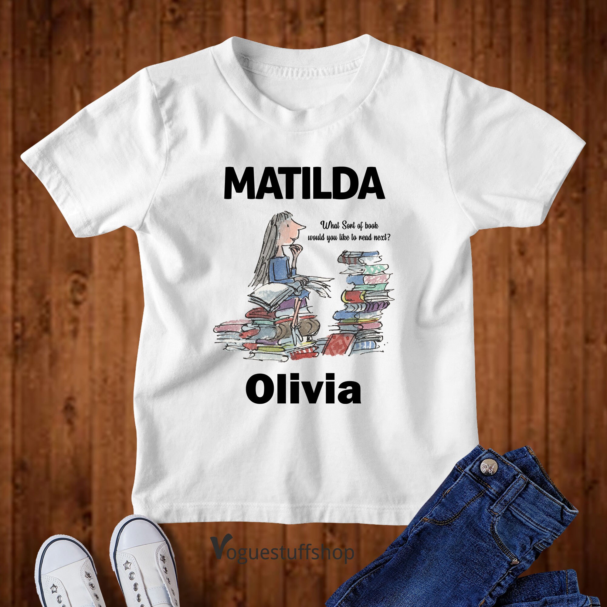 Personalised Matilda T Shirt, Kids Book Day Shirt, Matilda Book