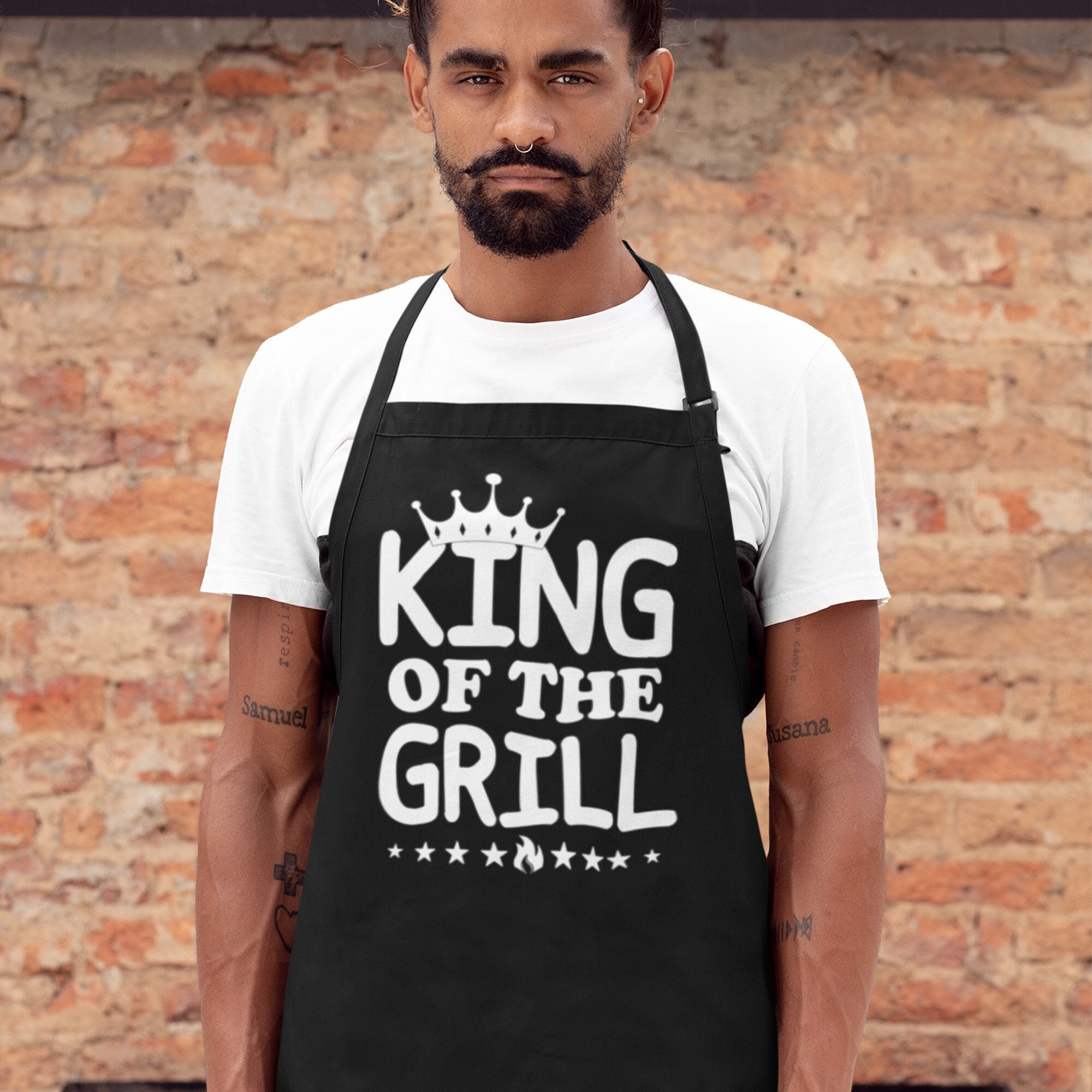 Fun Apron King Of The Grill Novelty BBQ Lover Kitchen Chef Cooking Gift Idea 
