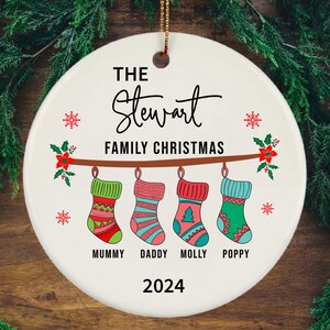 Personalized Family Christmas Bauble Family Christmas Ornament Hanging Stockings Bauble Family Gift Decor First Family Christmas Decoration