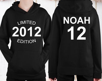 Personalised Kids Birthday Hoodie Custom Limited Edition Year Hoodie Kids Custom Age And Name Hoodie Custom Birthday Hoodie for Girls & Boys