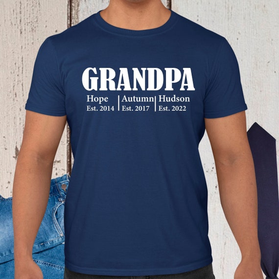 Personalised Grandpa T Shirt Custom Grandpa Shirt With Grandkids Name  Father's Day Shirt Grandpa Est Shirt Grandfather Gift for Fathers Day -   Canada