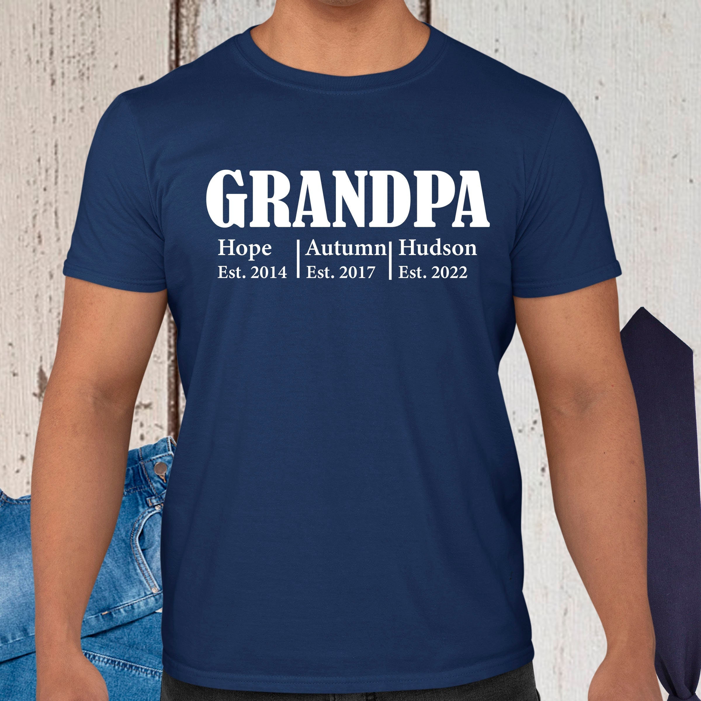 Personalised Grandpa T Shirt Custom Grandpa Shirt With Grandkids
