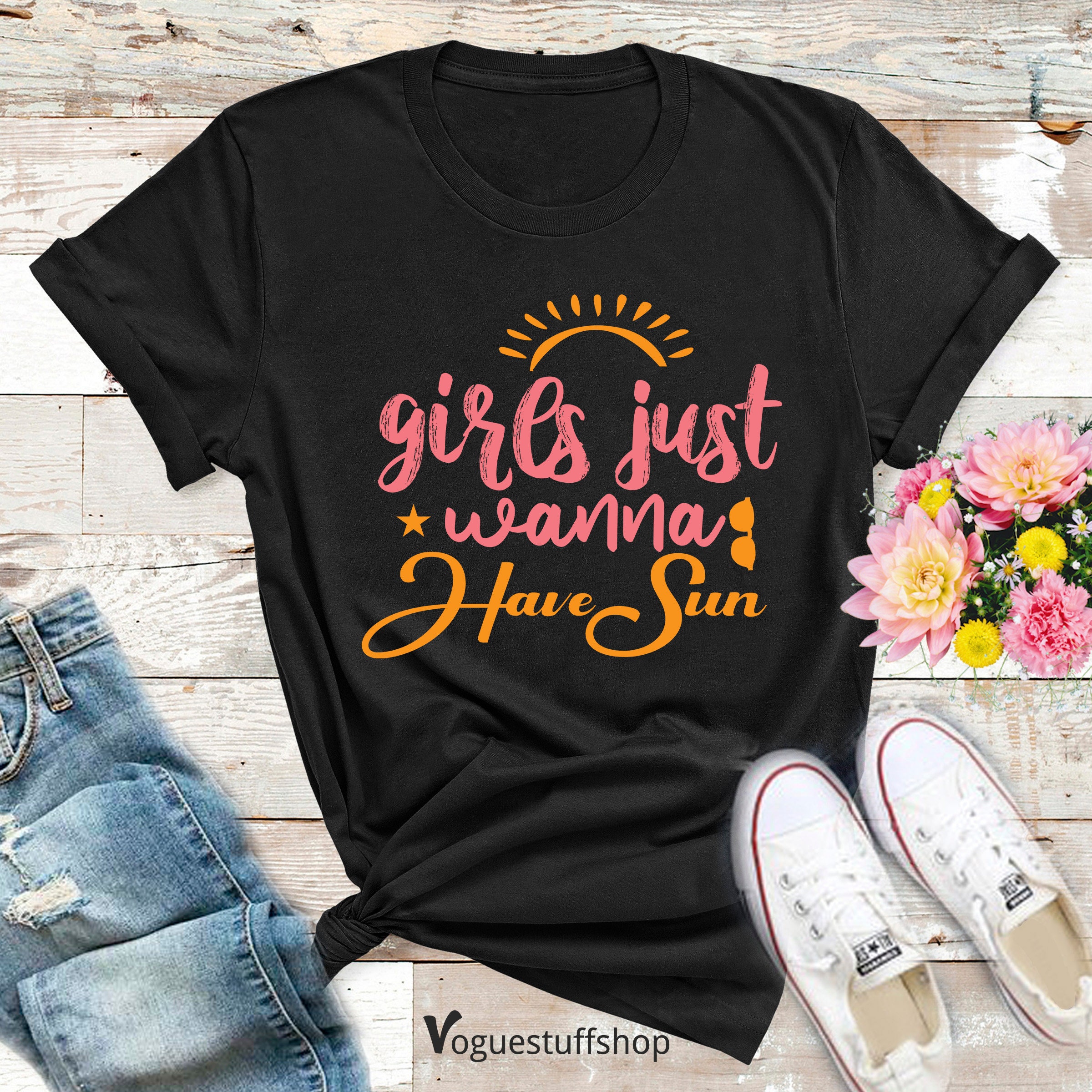 Girls Just Wanna Have Sun Shirt Girls Trip 2024 Shirt Girls Weekend Shirt Girls Vacation Shirt Girls Trip Matching Shirt Summer Shirt