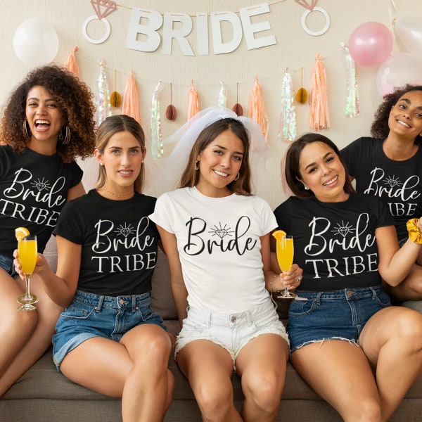 Bridesmaid Shirts - Bride Tribe Shirts - Bride Shirt, Bachelorette Team T-Shirt, Gift For Bride Tribe, Bridal Party Shirts, Hen Party Tops