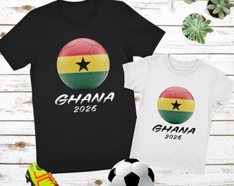Ghana Soccer Fan T Shirt Football World Cup Tees Game Day Supporter Shirts Ghanaian Flag Footballer Gift Youth Sport Fan Apparel Men Women