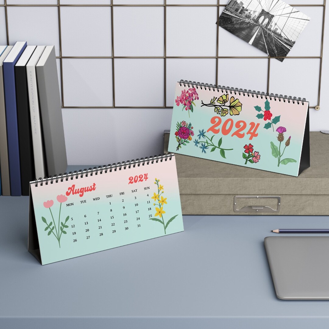 Wildflower Desk Calendar 2024 Christmas Gift 2024 Desk Etsy