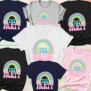 Rainbow Bride Party Shirt -  Bride and Bride Party Matching Shirt, Gift For Bridesmaids, Bachelorette Party Shirt, Bride Top Tee Gifts