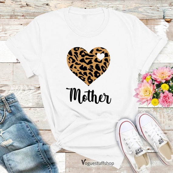 Maglietta abbinata per la festa della mamma Stampa leopardata