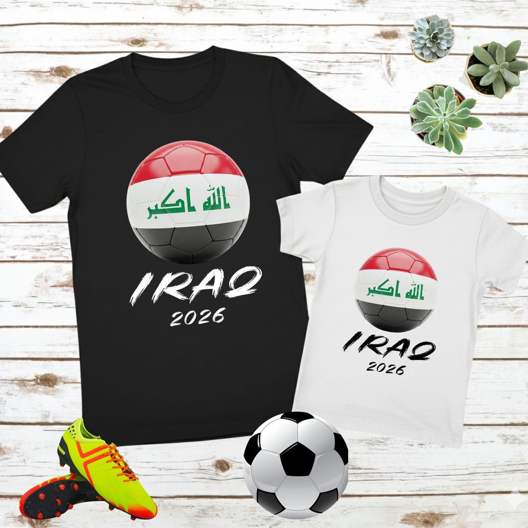 Iraq Soccer Fan T Shirt Football World Cup Tees Game Day Supporter ...