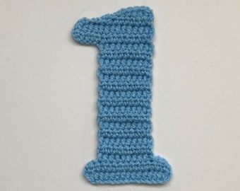 Large Number 1 Crochet Applique Pattern Instant Pdf Download