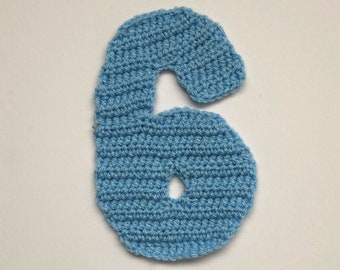 Large Number 6 Crochet Applique Pattern Instant Pdf Download