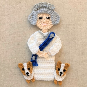 The Queen And Her Corgis Crochet Applique Pattern Instant Pdf Download