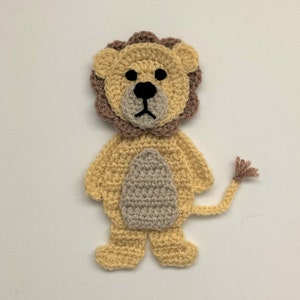 Standing Lion Crochet Applique Pattern Instant Pdf Download