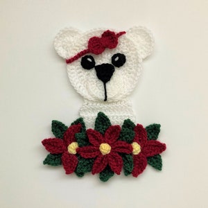 Polar bear Head Crochet Applique Pattern Instant Pdf Download