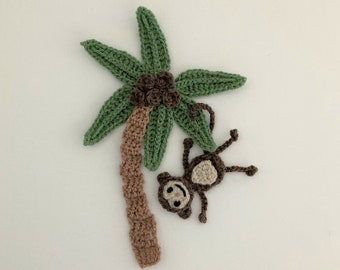 Little Monkey Crochet Applique Pattern Instant Pdf Download