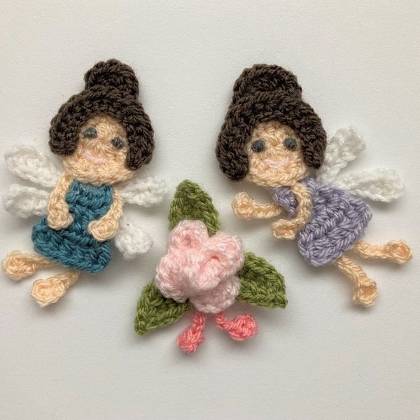 Fairy Pack for Large Numbers Crochet Applique Pattern Instant Pdf Download (Number sold separately)