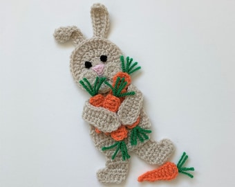 Easter Rabbit Crochet Applique Pattern Instant Pdf Download