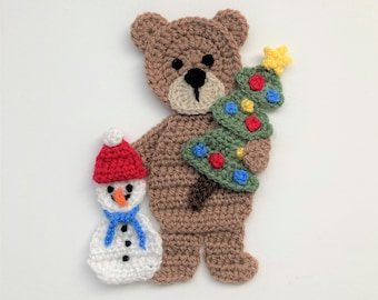 Christmas Friends Crochet Applique Pattern Instant Pdf Download