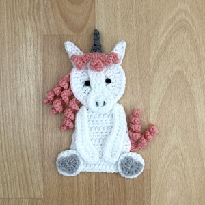 Sitting Unicorn Crochet Applique Pattern instant Pdf Download