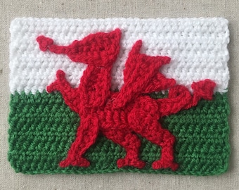 Crochet Pattern - Wales Flag - instant pdf download