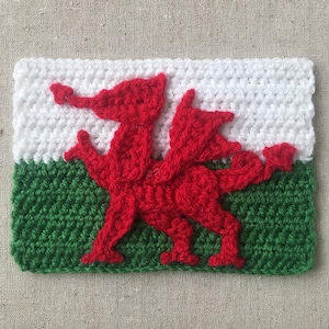 Crochet Pattern - Wales Flag - instant pdf download