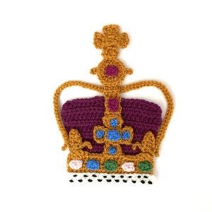 Coronation Crown Crochet Applique Pattern Instant Pdf Download
