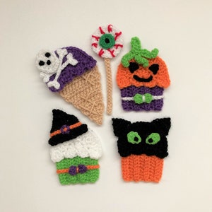Halloween Treats Crochet Applique Pattern Instant Pdf Download