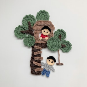 Tree House Crochet Applique Pattern Instant Pdf Download