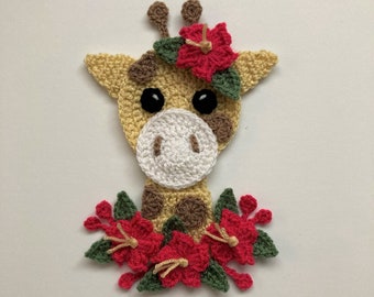 Giraffe Head Crochet Applique Pattern Instant Pdf Download