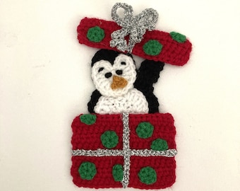 Penguin Surprise Crochet Applique Pattern Instant Pdf Download