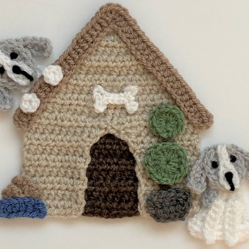 Dog House Crochet Applique Pattern Instant Pdf Download Etsy UK