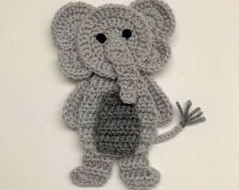Standing Elephant Crochet Applique Pattern Instant Pdf Download