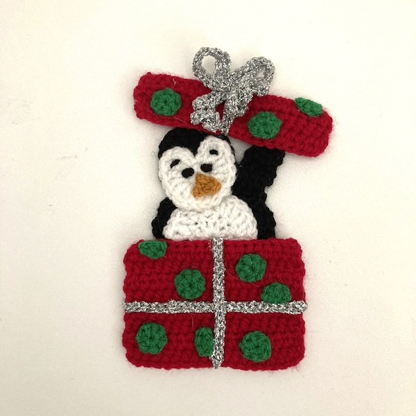 Penguin Surprise Crochet Applique Pattern Instant Pdf Download