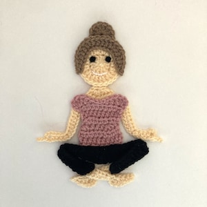 Yoga Time Crochet Applique Instant Pdf Download