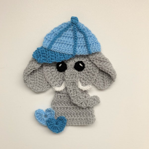 Elephant Head Crochet Applique Pattern Instant Pdf Download