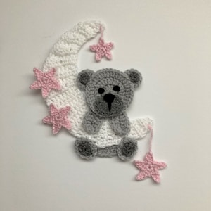 Moon Bear Crochet Applique Pattern Instant Pdf Download