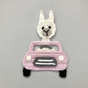 Llama Car Crochet Applique Pattern Instant Pdf Download