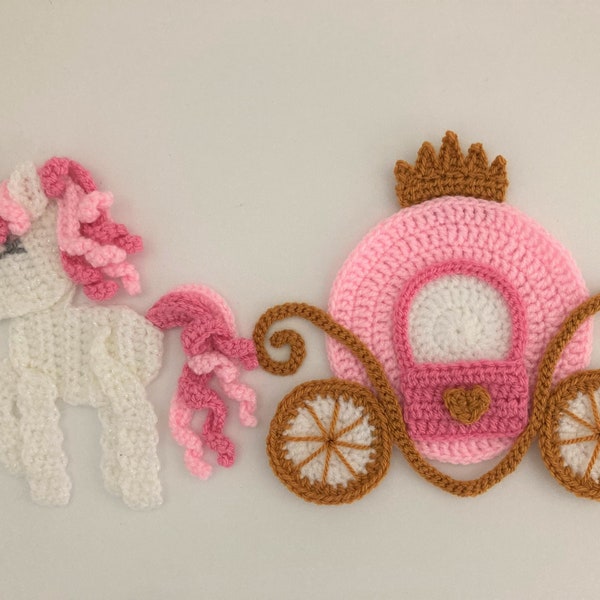 Unicorn & coach Crochet Applique Pattern Instant Pdf Download