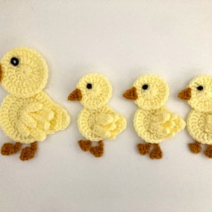 Duck Family Crochet Applique Pattern Instant Pdf Download