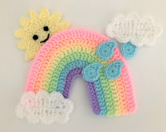 Rainbow Crochet Applique Pattern Instant Pdf Download