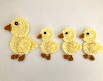 Duck Family Crochet Applique Pattern Instant Pdf Download